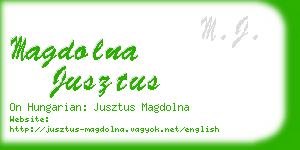 magdolna jusztus business card